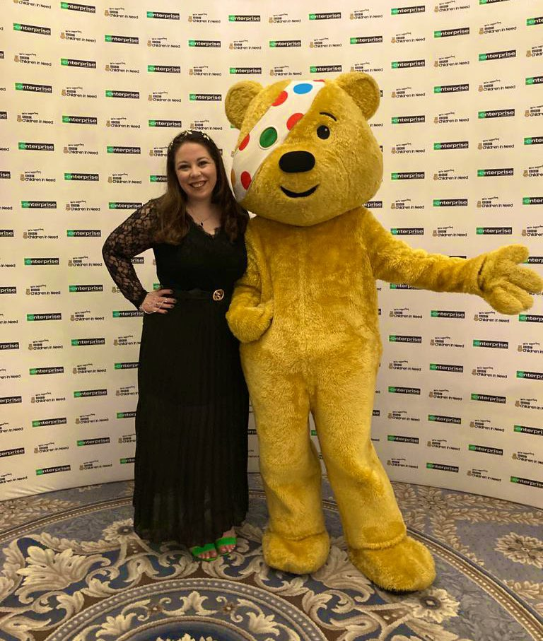 With Pudsey at the Turnberry golf event in 2021