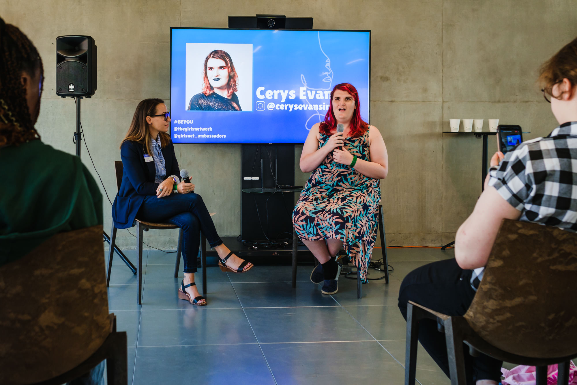 Jennifer Koontz with spoken word poet, Cerys Evans